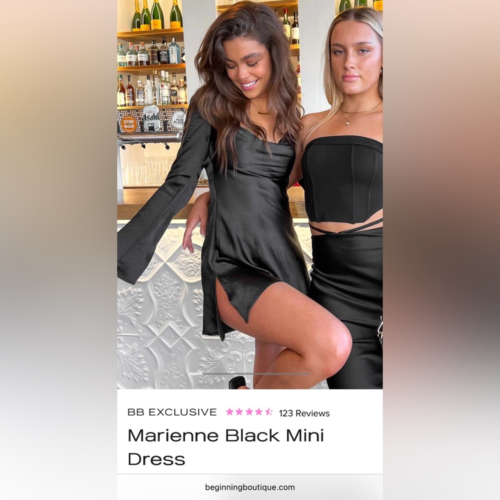 Beginning boutique marienne Black Mini Dress